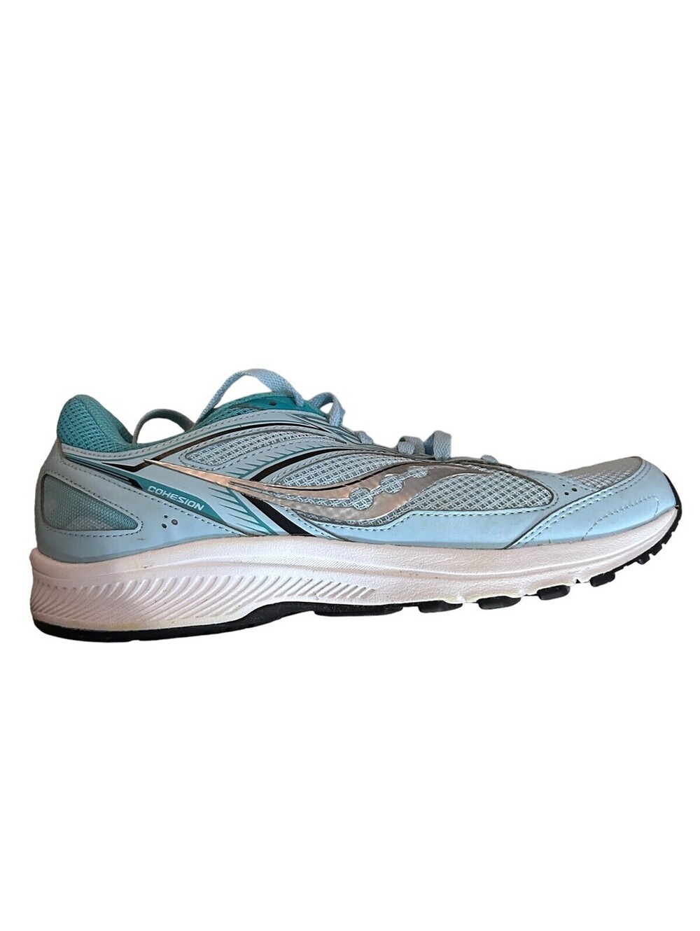 Saucony Womens Cohesion 16 Aqua & Silver Running Shoes Sneakers Size 9.5 EUC